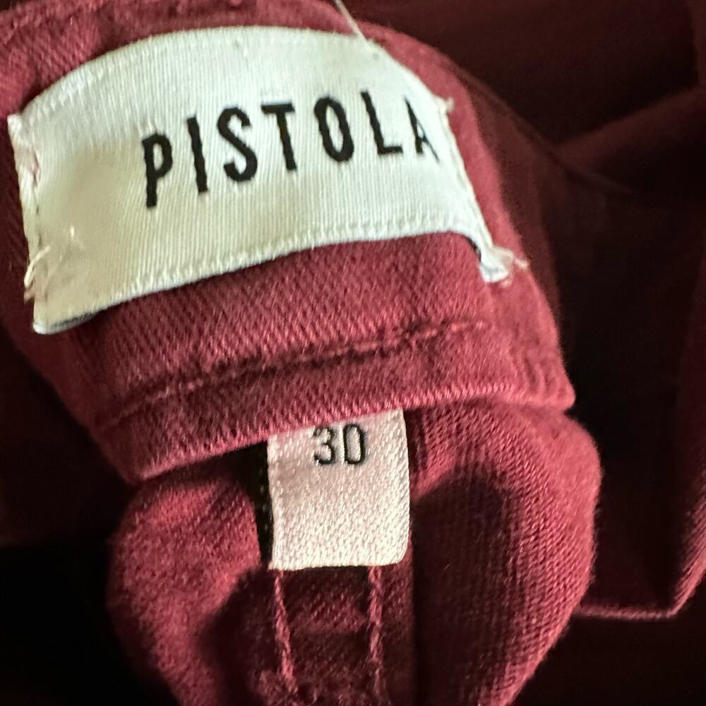 Pistola Tammy High Rise Trouser Exposed Buttons Pants Size 30 Merlot - Picture 4 of 15